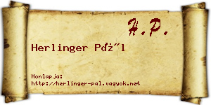 Herlinger Pál névjegykártya